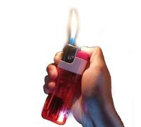 Jumbo Durable Lighters, Clear Disposable Lighters, Extra Large Fuel Capacity Lighter, Soft Flame Refillable Butane Lighter, Visible Gas Tank Window(Pink)