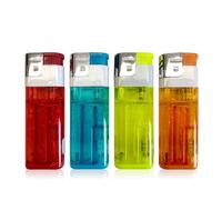 Jumbo Durable Lighters, Clear Disposable Lighters, Extra Large Fuel Capacity Lighter, Soft Flame Refillable Butane Lighter, Visible Gas Tank Window(4pcs)