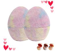 Jumbo Easter Eggs, Large Plastic Easter Egg, 8.3" Jumbo Velvet Fillable Easter Eggs for E-gg Hunt, Giant Empty Egg for Candy Treats, Basket Stuffers, Party Supplies and Holiday Decoration (#2pcs)