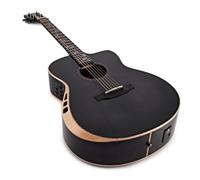 Jumbo Electro-Acoustic Guitar Sonata-FX by Hartwood, Black | Solid sitka spruce top, X-shape bracing for projection, built-in acoustic preamp, FX module and speaker