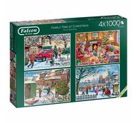 Jumbo Falcon de Luxe - Family Time at Christmas 4 x 1000 Piece Jigsaw Puzzles
