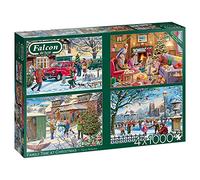 Jumbo Falcon de Luxe - Family Time at Christmas 4 x 1000 Piece Jigsaw Puzzles