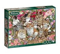 Jumbo, Falcon de luxe - Floral Cats, Jigsaw Puzzles for Adults, 1,000 Piece, 68 x 49 x 1 centimetres