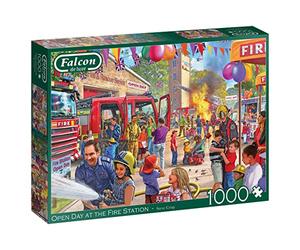 Jumbo, Falcon de luxe - Open Day at the Fire Station, Jigsaw Puzzles for Adults, 1,000 piece One Size Multicolor 11351
