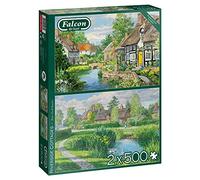 Jumbo Falcon de Luxe - Riverside Cottages 2 x 500 Piece Jigsaw Puzzle
