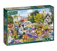 Jumbo Falcon de Luxe Village Church Car Boot Sale 500 Piece Jigsaw Puzzle
