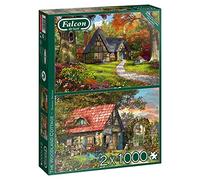 Jumbo, Falcon de luxe - Woodland Cottages, Jigsaw Puzzles for Adults, 2 x 1,000 piece