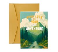 Jumbo Farewell Card for Colleagues, 40x27cm/15.75x10.63in Good Luck On Your New Adventure Card with Envelope Large Funny Goodbye Greeting Cards Gifts for Man Woman Coworker Leaving Retirement New Job