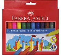 FABER-CASTELL Jumbo Felt Tip Pen - Wallet of 12 - NEW