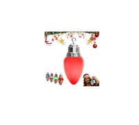 Jumbo Fillable Christmas Light Ornament, 8 * 12IN Christmas Bulb Gift Jar, DIY Plastic Fillable Light Bulb Ornaments with Lid, Xmas Snow Cool XL LightBulb for Candies Party Favors (Red 1pcs)
