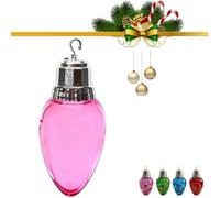 Jumbo Fillable Christmas Light Ornament, Clear Plastic Ornaments with Screw Off Cap, Bulb Ornaments for DIY Crafts Xmas Tree Hanging Decoration Home Party (Pink)