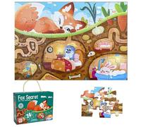 Jumbo Floor Puzzle for Kids, Large Jigsaw Puzzles 24 Piece for Kids Ages 3-5,Preschool Learning & Education Toys, Gifts for 4-8 Year Old Boys and Girls (Fox Secret)