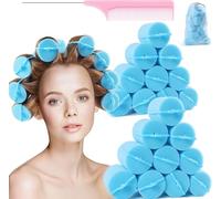 Jumbo Foam Sponge Hair Rollers, Soft Sleeping Rollers, Curvy Wavy Hairstyle Curling Tools, 24 Pieces, Use For Long Hair Short Hair, Ladies And Children, 2"X2.75", Yellow-Ling