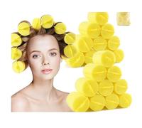 Jumbo Foam Sponge Hair Rollers, Soft Sleeping Rollers, Curvy Wavy Hairstyle Curling Tools, 24 Pieces, Use For Long Hair Short Hair, Ladies And Children (Yellow)