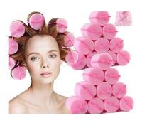 Jumbo Foam Sponge Hair Rollers, Soft Sleeping Rollers, Curvy Wavy Hairstyle Curling Tools, 24 Pieces, Use For Long Hair Short Hair, Ladies And Children (Pink)