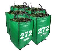 JUMBO Garden Waste Bags 272 Litre - PREMIUM GRADE - Industrial Fabric and Handles - Heavy Duty Garden/Green Waste Sacks (5 Bags)