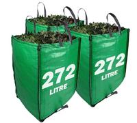 JUMBO Garden Waste Bags 272 Litre - PREMIUM GRADE - Industrial Fabric and Handles - Heavy Duty Garden/Green Waste Sacks (3 Bags)