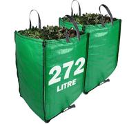 JUMBO Garden Waste Bags 272 Litre - PREMIUM GRADE - Industrial Fabric and Handles - Heavy Duty Garden/Green Waste Sacks (2 Sacks)