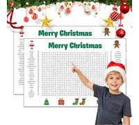 Jumbo Giant Christmas Thanksgiving Word Search Find Wall Poster, Christmas Thanksgiving Word Search Puzzle Poster, Large 32"x20" Wall Words Find Game, Fun Interactive Holiday Party Activity