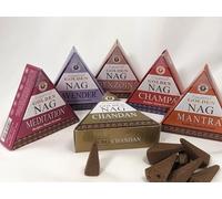 Jumbo Golden Nag - Back Flow Incense Cones (6, Mix A)