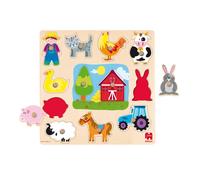 Jumbo Goula Wooden Farm Silhouettes Peg Puzzle
