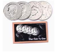 Jumbo Half Dollar Shells 3 + 1 Set(Dia 5.8cm) One Coin to Four Magic Tricks Magician Accessories Comedy Props Magic Gimmick