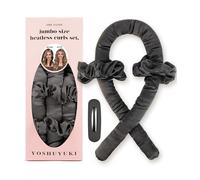 Jumbo Heatless Curls Overnight Hair Curler to Sleep in Soft Satin Large Hair Rollers Flexi Rods for Long Hair Blowout Look Big Curl, No Heat Overnight Curls, Heatless Curling Rod Set with Claw Clip
