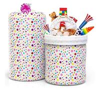 Jumbo Holiday Plastic Gift Bag, 2-Pack Gift Bags Oversized Plastic Storage Bags 70"x 36", with 2 Pcs Pull Flowers for Hanukkah, Christmas, Father's Day, Birthday, Graduations, Baby Showers