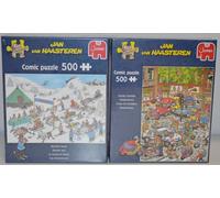 Jumbo Jan van Haasteren 2 x 500 pieces traffic chaos/reindeer racing NEW