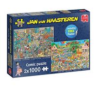 Jumbo,Jan Van Haasteren, Music Shop & Holiday Jitters, Jigsaw puzzles for Adults, 2 x 1000 piece