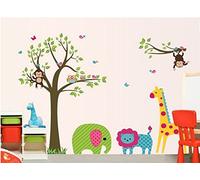 Jumbo Jungle Zoo Safari Animal Wall Stickers Decals Decor Nursery Boys Kids Room Art Decal Girls