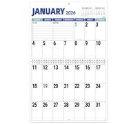 Jumbo Large Print, 2026 calendar- 2026 Wall Calendar, Jan. 2026 - Dec. 2026, 12 Months Wall Calendar 2026 Measures 39cm wide x 58cm in Length When Open