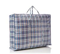 Jumbo Laundry bags with Zips Large Storage Bags Best for Moving, Shopping and Laundry - Strong Big Bags with Zips & Handle Attached, Reusable (Medium: H23" - L 23.5" - W7.3" inch, Random)