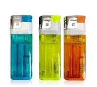 Jumbo Lighting Lighters, Clear Soft Flame Oil Window Large Capacity Lighter, 3 Pcs Refillable Butane Adjustable Flame Lighter, for Cigarettes Collection Gifts (Color : D)