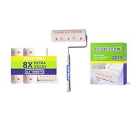 Jumbo Lint Roller,Large Lint Rollers For Pet Hair Extra Sticky Clothes - Ideal For Floors & Carpets, & Debris Removal 50-Sheets 2-Pack With Storage Tray