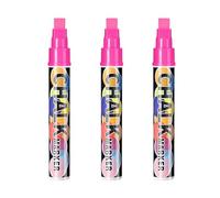 Jumbo Liquid Chalk Pens, 8 Colours Washable Window Chalk Markers with 10mm Thick Tip - Bold Chalkboard Pens for Blackboards, Glass, Car Windows & Menu Boards (Pink)