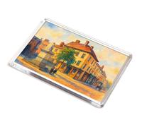 JUMBO MAGNET - Dr. Johnson's House & Statue, Lichfield - Vintage Art Style