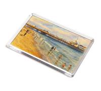 JUMBO MAGNET - The Beach & Pier, New Brighton - Vintage Art Style