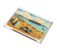 JUMBO MAGNET - The Beach & West Pier, Brighton - Vintage Art Style