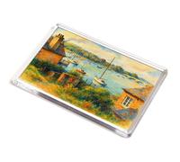 JUMBO MAGNET - Village & River, Bursledon (a) - Vintage Art Style