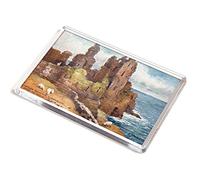 JUMBO MAGNET - Vintage Scotland - Castles Sinclair & Girnegoe, Wick, Caithness