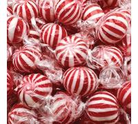 Jumbo Mint Balls Peppermint Christmas Hard Candy - Individually Wrapped - Bulk 2 Pounds