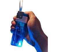 Jumbo Multipack Assorted Colour Lighters with Oil Window Large Capacity Refillable Butane Cigarette Lighter Extra Long Super Durable for Candle Camping Stove Gift(Blue)