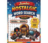Jumbo Nostalgic Word Search |1950s-1990s Double-Sided Edition with 101 Large Print Puzzles: Big 32pt Easy-to-Read Font | Fun & Relaxing Word Searches ... Music, Movies & History | Two-Sided Pages