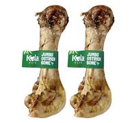 Jumbo Ostrich Bone for Dogs 100% Natural Extra Long-Lasting Chew (Two Pack)