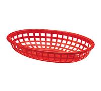 Jumbo Oval Food Baskets Red 30x22x4.5cm - Case of 36 | American Diner Baskets, Fast Food Baskets, Plastic Baskets