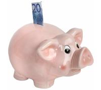 Jumbo Piggy Bank XXL Glazed Large Piggy Bank for Coins and Notes Elegant Money Box Decorative Gift Saving with Style Robust, Non-Slip, Ceramic 24 x 16.5 cm