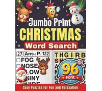 Jumbo Print Christmas Word Search (96 pt Font): Cozy Puzzles for Fun and Relaxation: Brain-Boosting Holiday Games for Seniors, Teens, and Adults with ... Series: Cozy Puzzles for Fun and Relaxation)