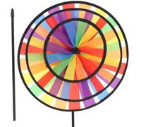 Jumbo Rainbow Turntable Windmill - Large Outdoor Pinwheel Decoration for Garden Colorful Cloth Wind Spinner for Kids and Home 72Cm X 34Cm