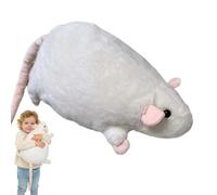 Jumbo Rat Plush,Extra Thicc Fat Rat toy, Super Soft Chubby Grey Mouse Plush Toy,Cozy Huggable Animal Pillow,Realistic Cute Rats Pillow for Kids Teens Adults